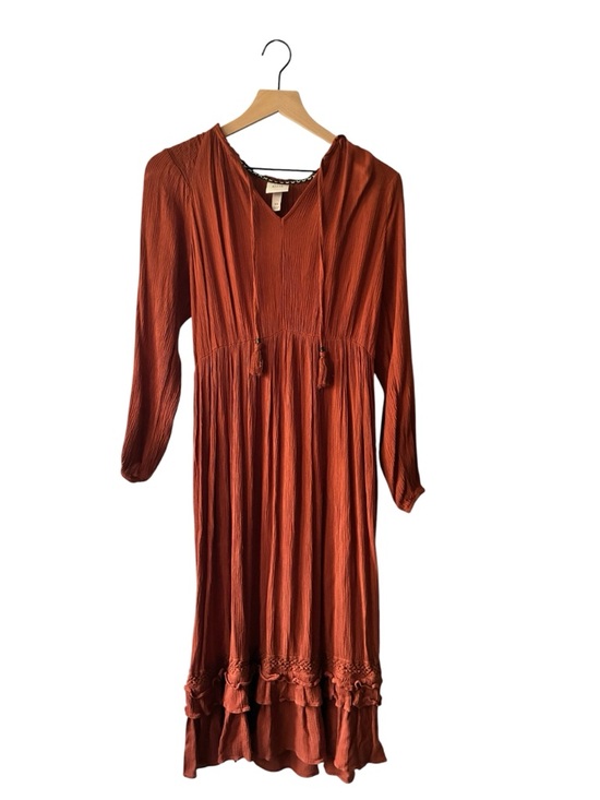 Knox Rose Dresses & Skirts - Knox Rose Rust Long-Sleeve Boho Maxi Dress